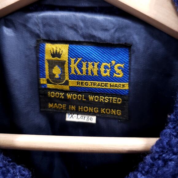 VINTAGE 60s‎ Wool Coat Womens Large Royal Blue Boucle Mod Squad Twee Jackie O - Picture 4 of 10